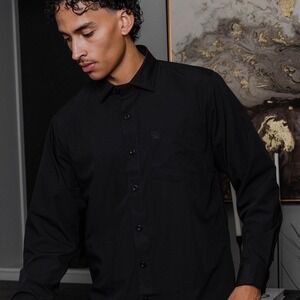 Dixxon Co Signature Series Men's Black Bamboo Polyester Button Up Shirt 2X
